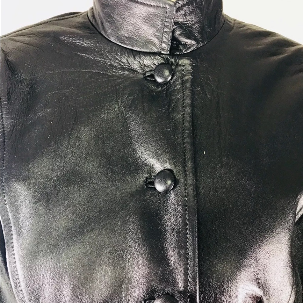 Shuo yu samurai cropped leather suede jacket - Picture 6 of 8